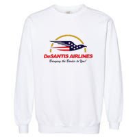 DeSantis Airlines Funny Political Meme Ron DeSantis Garment-Dyed Sweatshirt