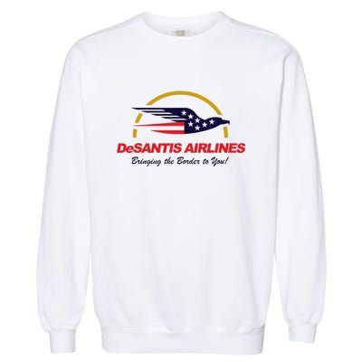 DeSantis Airlines Funny Political Meme Ron DeSantis Garment-Dyed Sweatshirt