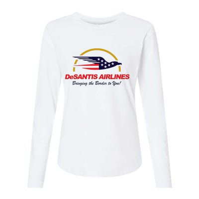 DeSantis Airlines Funny Political Meme Ron DeSantis Womens Cotton Relaxed Long Sleeve T-Shirt