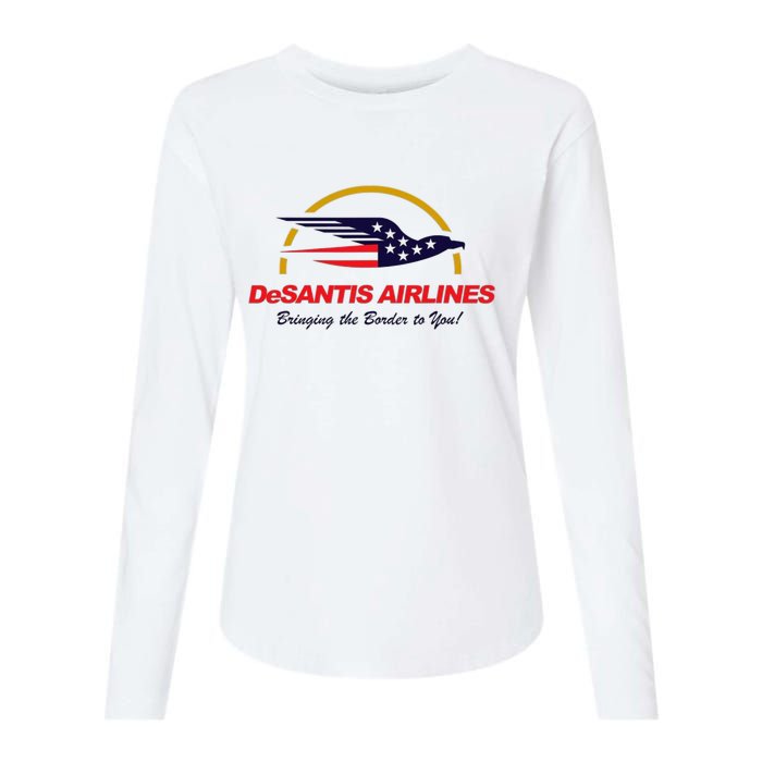 DeSantis Airlines Funny Political Meme Ron DeSantis Womens Cotton Relaxed Long Sleeve T-Shirt