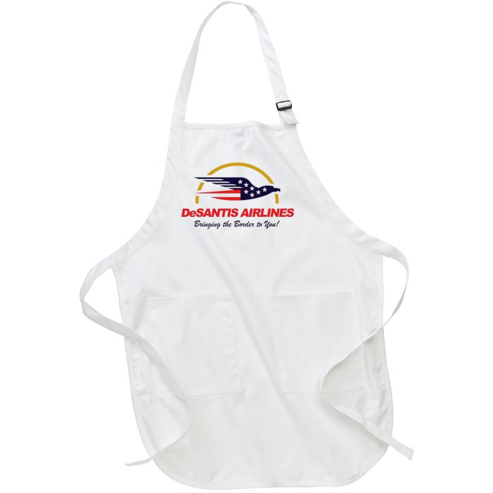 DeSantis Airlines Funny Political Meme Ron DeSantis Full-Length Apron With Pockets