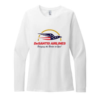 DeSantis Airlines Funny Political Meme Ron DeSantis Womens CVC Long Sleeve Shirt