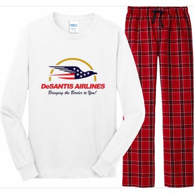 DeSantis Airlines Funny Political Meme Ron DeSantis Long Sleeve Pajama Set