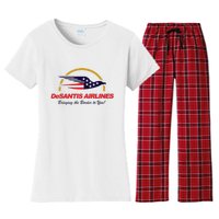 DeSantis Airlines Funny Political Meme Ron DeSantis Women's Flannel Pajama Set