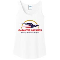 DeSantis Airlines Funny Political Meme Ron DeSantis Ladies Essential Tank