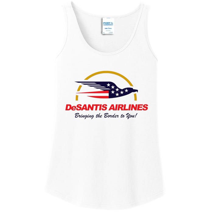 DeSantis Airlines Funny Political Meme Ron DeSantis Ladies Essential Tank