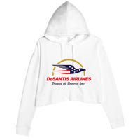 DeSantis Airlines Funny Political Meme Ron DeSantis Crop Fleece Hoodie