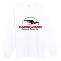 DeSantis Airlines Funny Political Meme Ron DeSantis Premium Crewneck Sweatshirt