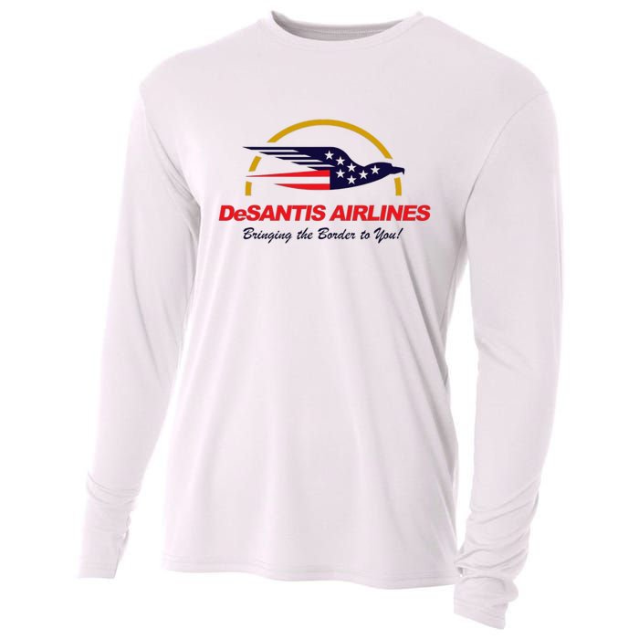 DeSantis Airlines Funny Political Meme Ron DeSantis Cooling Performance Long Sleeve Crew