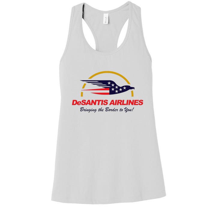 DeSantis Airlines Funny Political Meme Ron DeSantis Women's Racerback Tank