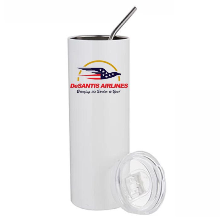 DeSantis Airlines Funny Political Meme Ron DeSantis Stainless Steel Tumbler