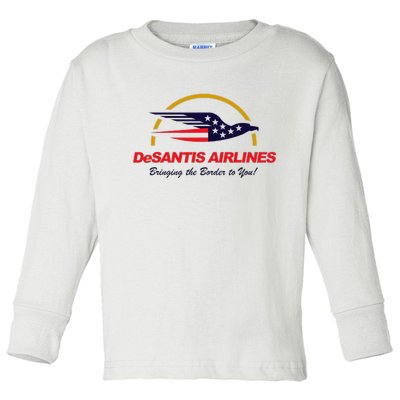 DeSantis Airlines Funny Political Meme Ron DeSantis Toddler Long Sleeve Shirt