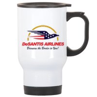 DeSantis Airlines Funny Political Meme Ron DeSantis Stainless Steel Travel Mug