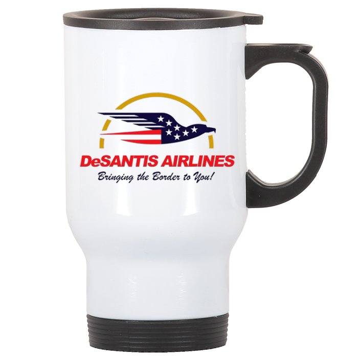 DeSantis Airlines Funny Political Meme Ron DeSantis Stainless Steel Travel Mug