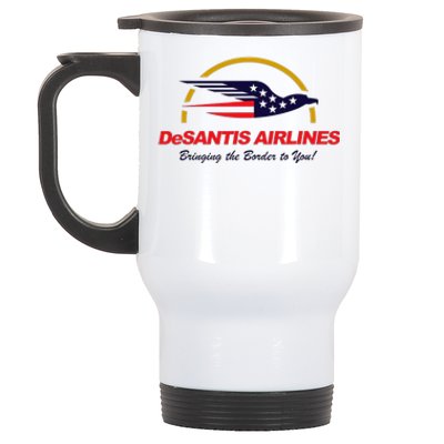 DeSantis Airlines Funny Political Meme Ron DeSantis Stainless Steel Travel Mug