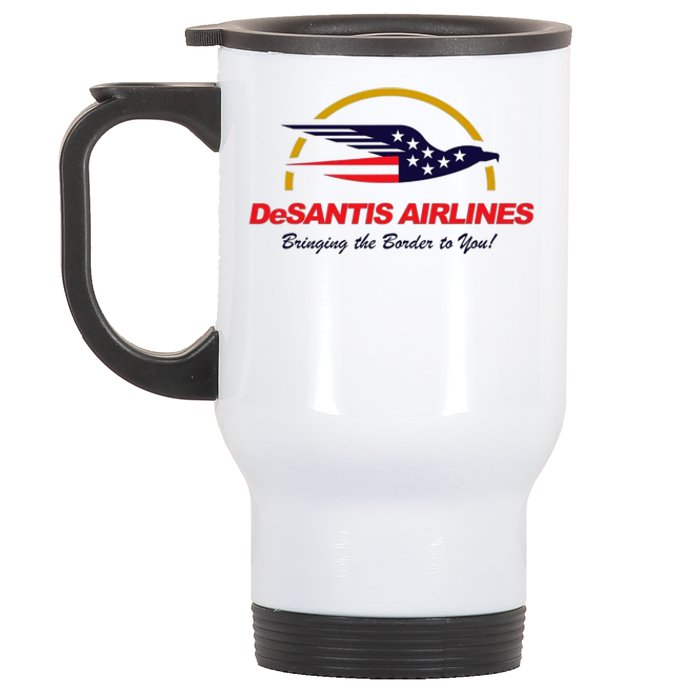 DeSantis Airlines Funny Political Meme Ron DeSantis Stainless Steel Travel Mug