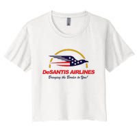 DeSantis Airlines Funny Political Meme Ron DeSantis Women's Crop Top Tee