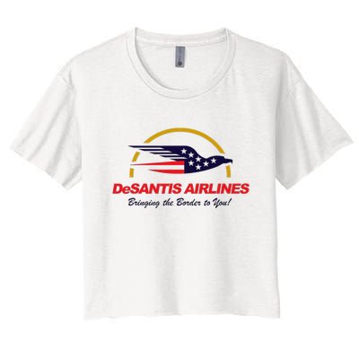 DeSantis Airlines Funny Political Meme Ron DeSantis Women's Crop Top Tee