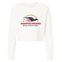 DeSantis Airlines Funny Political Meme Ron DeSantis Cropped Pullover Crew