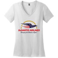 DeSantis Airlines Funny Political Meme Ron DeSantis Women's V-Neck T-Shirt