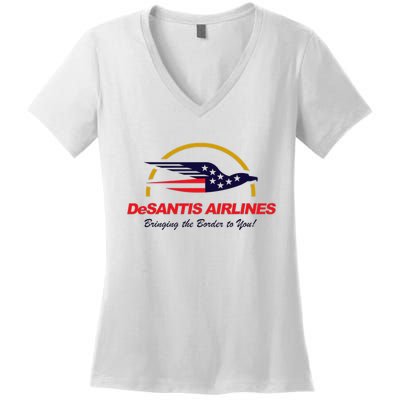 DeSantis Airlines Funny Political Meme Ron DeSantis Women's V-Neck T-Shirt