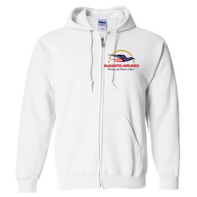 DeSantis Airlines Funny Political Meme Ron DeSantis Full Zip Hoodie