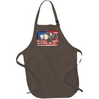 Distress American Flag Vintage Buffalo Full-Length Apron With Pockets