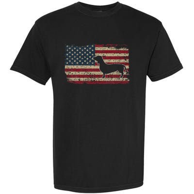 Dachshund America Flag Patriotic Weiner Dog Gift Garment-Dyed Heavyweight T-Shirt