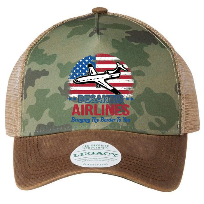 Desantis Airlines Funny Bringing The Border To You Legacy Tie Dye Trucker Hat