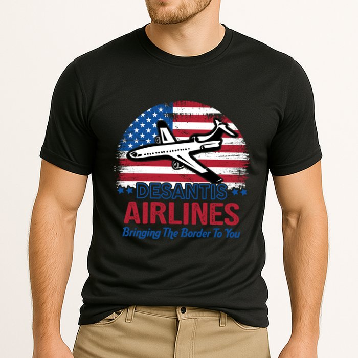 Desantis Airlines Funny Bringing The Border To You Performance Shirt