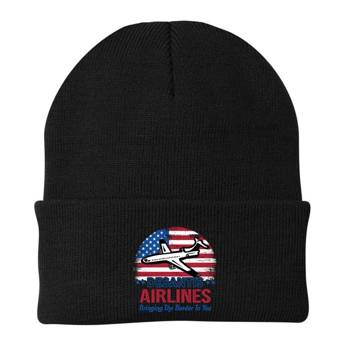 Desantis Airlines Funny Bringing The Border To You Beanie