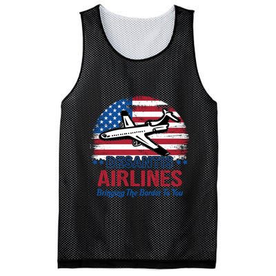 Desantis Airlines Funny Bringing The Border To You Mesh Reversible Basketball Jersey Tank