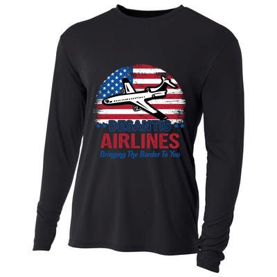 Desantis Airlines Funny Bringing The Border To You Cooling Performance Long Sleeve Crew