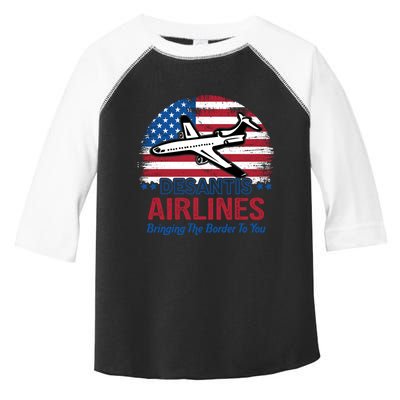 Desantis Airlines Funny Bringing The Border To You Toddler Fine Jersey T-Shirt