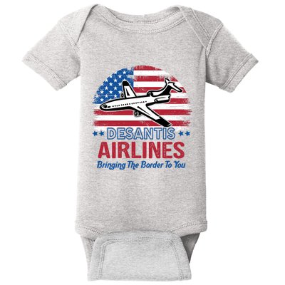 Desantis Airlines Funny Bringing The Border To You Baby Bodysuit