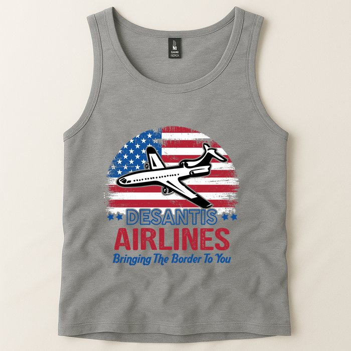 Desantis Airlines Funny Bringing The Border To You Tank Top