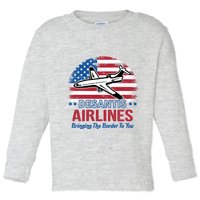 Desantis Airlines Funny Bringing The Border To You Toddler Long Sleeve Shirt