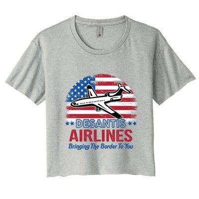 Desantis Airlines Funny Bringing The Border To You Crop Top