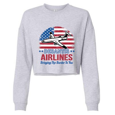 Desantis Airlines Funny Bringing The Border To You Cropped Pullover Crew