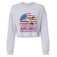Desantis Airlines Funny Bringing The Border To You Cropped Pullover Crew