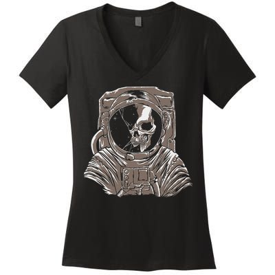 Dead Astronaut Forgotten In Space Galaxy Explorer Women's V-Neck T-Shirt