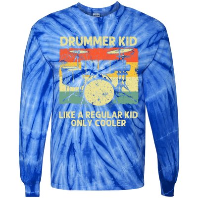 Drumming Art For Drumline Drum Set Drummer Tie-Dye Long Sleeve Shirt