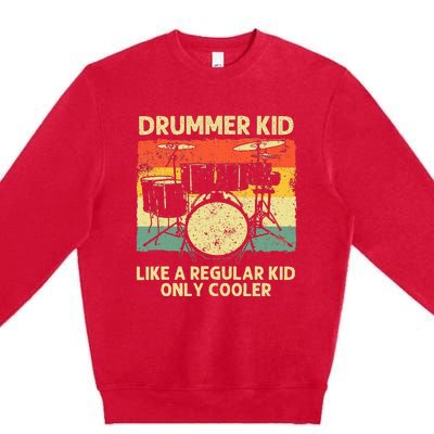 Drumming Art For Drumline Drum Set Drummer Premium Crewneck Sweatshirt