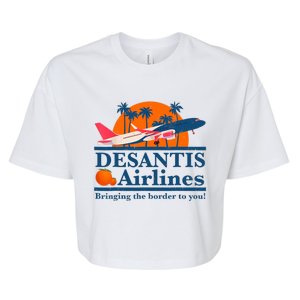 DeSantis Airlines Funny Political Meme Ron DeSantis Governor Bella+Canvas Jersey Crop Tee