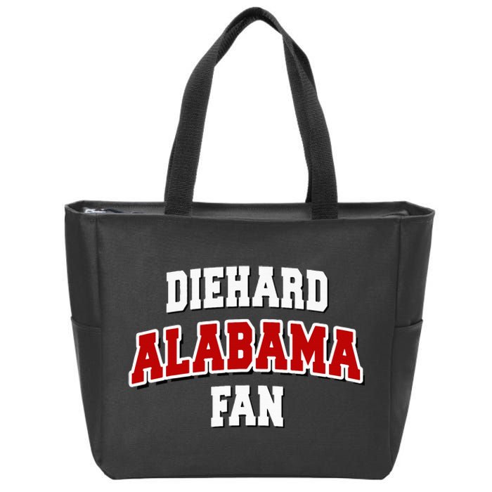 Diehard Alabama Fan Alabama Football Zip Tote Bag