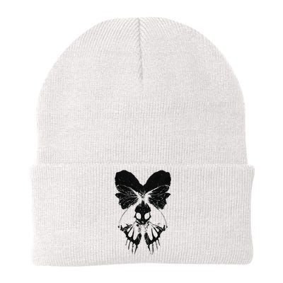 Dark Art Fairycore Butterfly Skeleton Knit Cap Winter Beanie