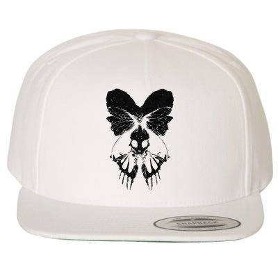 Dark Art Fairycore Butterfly Skeleton Wool Snapback Cap