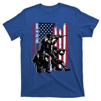 Distress American Flag Home Of The Free Because Of The Brave Gift T-Shirt