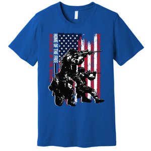 Distress American Flag Home Of The Free Because Of The Brave Gift Premium T-Shirt