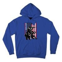 Distress American Flag Home Of The Free Because Of The Brave Gift Tall Hoodie